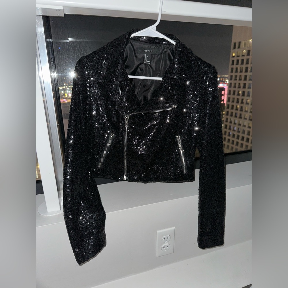 Forever 21 Black Sequin Jacket